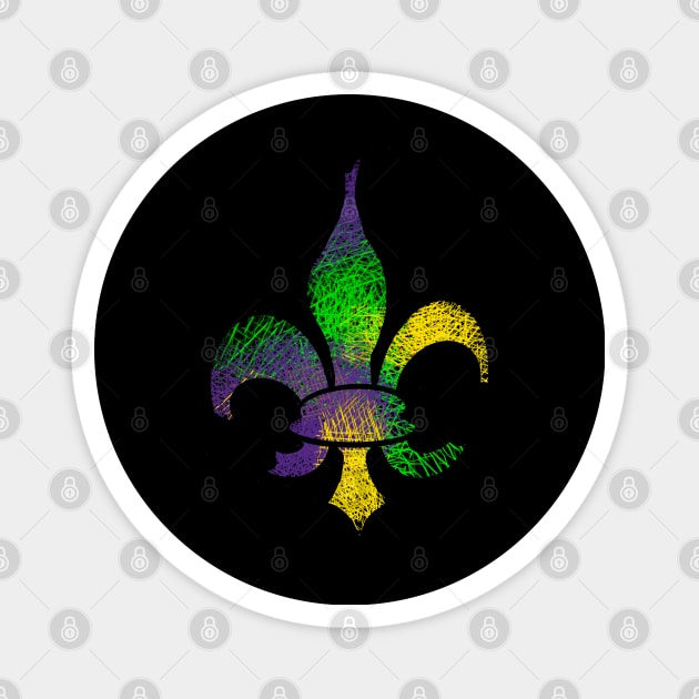 Mardi Gras Fleur De Lis Magnet by Stephanie Kennedy 